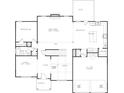 Detailed first-floor floor plan featuring a kitchen, garage, Gathering room, and bedroom at 3293 Lions Ruby Ln, Atlanta, GA 30349