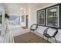 Spacious front porch with stylish seating, decorative rug, and recessed lighting overhead at 176 Rhodesia Se Ave, Atlanta, GA 30315