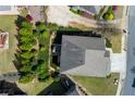 Aerial view of home showcasing the roof, driveway, and surrounding landscaped yard and neighborhood at 2906 Ansley Manor Ct, Marietta, GA 30062