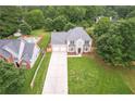An aerial view captures this lovely home with a large yard and a pool in the neighborhood at 1976 Glen Echo Dr, Decatur, GA 30032