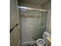 Contemporary bathroom with sliding glass door shower and modern toilet at 1151 Rankin St # 7A, Stone Mountain, GA 30083