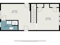 Upstairs floor plan with bedroom dimensions including a layout with one bathroom and two bedrooms at 212 South Se Ave, Marietta, GA 30060