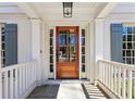 Inviting front entrance with a beautiful wood door and sidelights at 4627 Angelo Ne Dr, Atlanta, GA 30319