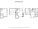 Detailed floor plan of home showing layout of basement, garage, bedrooms, bathrooms, kitchen, and living room at 2584 Kickerillo Se Way, Atlanta, GA 30316