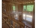 View of the interior construction of a two-story home with wood framing and window openings at 3301 Lions Ruby Ln, Atlanta, GA 30349
