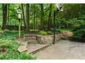 Secluded backyard space featuring a basketball hoop, retaining walls, and lush greenery at 1229 Colony Cir, Marietta, GA 30068