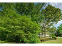 View of lush, mature green trees surrounding the property with a partial view of the home at 731 Sacketts Ct, Lawrenceville, GA 30043