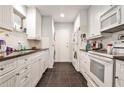 Efficient kitchen featuring white cabinetry, dark countertops, and modern appliances at 1111 Clairemont Ave # 5, Decatur, GA 30030