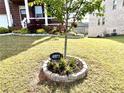 Close-up of the front yard with well-maintained landscaping and the house number, 4071 at 4071 Woodward Walk Ln, Suwanee, GA 30024