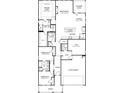 Detailed floor plan featuring three bedrooms, two bathrooms, kitchen, great room, and attached two-car garage at 7759 Halifax Way, Fairburn, GA 30213