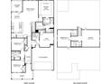 Detailed floor plan showcasing the layout of this two-story home, including the kitchen, bedrooms, and living spaces at 7760 Sheffield Ter, Fairburn, GA 30213