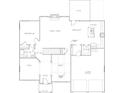 First floor floor plan featuring an open layout, kitchen with an island, Gathering room, dining room, and two-car garage at 3272 Lions Ruby Ln, Atlanta, GA 30349