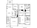 Detailed two-story floor plan featuring open-concept living, five bedrooms, and a convenient two-car garage layout at 5115 Abdulla Dr, Cumming, GA 30041