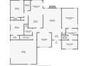 Layout showing spacious rooms, including the primary bedroom and kitchen at 3982 Ivory Gables Pl, Buford, GA 30519