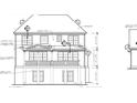 Detailed back elevation blueprint showing the facade of the house at 70 Somerset Hls, Fairburn, GA 30213