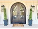 Elegant custom wrought iron front doors with sidelight windows and stylish hardware at 590 Hood Ave, Fayetteville, GA 30214