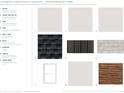 Selection of exterior design elements including siding, brick, roofing, and trim samples at 741 Keystone Dr, Woodstock, GA 30188