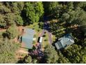 Aerial view featuring several structures with green roofs surrounded by lush greenery and mature trees at 2520 Hollonville, Brooks, GA 30205