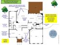 Detailed first floor plan showcasing an open layout, gourmet kitchen, and multiple living spaces at 227 Cedarhurst Dr, Canton, GA 30115