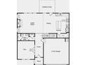 Layout of the first floor featuring a kitchen, living room, dining room, and garage at 3279 Shirecrest Ln, Dacula, GA 30019