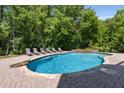 Inviting backyard pool area with a spacious patio and lounge chairs at 10410 High Falls Cir, Alpharetta, GA 30022