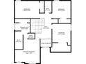 Upstairs floor plan showing layout of hall, bedrooms, baths, and walk-in closet at 245 Vaness Dr, Mcdonough, GA 30253