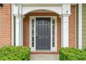 The front door has a striking dark color with white columns and decorative accents at 508 Canton Ct, Canton, GA 30115