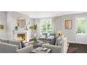 Comfortable living room with fireplace, neutral tones, ample seating, and natural light at 2733 Creek View Nw Ter, Atlanta, GA 30318