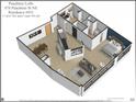 3D floor plan showcasing the layout of the residence #431 at Peachtree Lofts at 878 Peachtree Ne St # 431, Atlanta, GA 30309