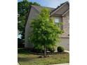View of home with a tree lined front yard, brick and siding exterior and two car garage at 11813 Lovejoy Crossing Blvd, Hampton, GA 30228