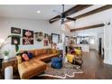Spacious living room with high ceilings, wooden beams, and an open floor plan at 1314 Arkwright Se Pl, Atlanta, GA 30317