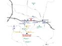 Map showing community's location near shopping centers, schools, hospitals and major roadways at 5430 Flat Rock Pt, Stonecrest, GA 30038