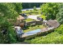 Aerial view of a backyard showcasing storage units and potential for customization at 2667 Peyton Nw Rd, Atlanta, GA 30318