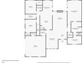 Detailed floor plan showcasing the layout of the first floor, including the bedrooms, kitchen, and living areas at 3174 Piney Woods Cir, Buford, GA 30519