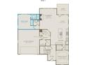 First floor plan featuring a guest suite, two-car garage, entry, and kitchen with cafe and patio at 4775 Wyat Farm Overlook, Cumming, GA 30040