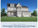 Two-story home featuring a welcoming front porch, multi-car garage, and well-manicured lawn at 7460 Trotting Trl, Cumming, GA 30040