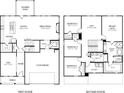 Detailed floor plan showcases the layout of this home with a large kitchen and bedrooms upstairs at 4009 Brushy St, Powder Springs, GA 30127