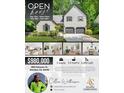 Inviting two-story home with a well-manicured lawn, mature trees, and an open house sign at 1810 Fairoaks Pl, Decatur, GA 30033