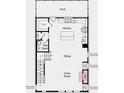 Floorplan featuring kitchen, island, great room, dining area, half bath, pantry, and deck at 210 Maycrest Path, Tucker, GA 30084