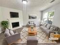 Bright living room with a fireplace, comfortable seating, and plenty of natural light at 7007 Setters Way, Lithonia, GA 30038