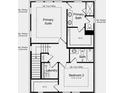 Upstairs floor plan with primary and second bedroom with ensuite bathrooms at 208 Maycrest Path, Tucker, GA 30084