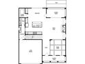Detailed first floor plan showcasing a Gathering room, breakfast area, dining room, 2 car garage, and covered porch at 5627 Meadowstone Walk, Kennesaw, GA 30152