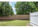 Spacious backyard featuring a well-maintained lawn and a privacy fence, perfect for outdoor activities at 132 Tara Commons Dr, Loganville, GA 30052