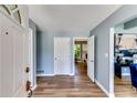 Inviting foyer with fresh paint and stylish wood flooring at 2668 Kings Park Cir, Decatur, GA 30034