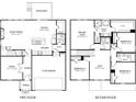Detailed floor plan showcasing the layout of the first and second floors, including room dimensions at 6920 Chester St, Fairburn, GA 30213