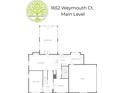 Layout of the main floor featuring a living room, kitchen, dining area, breakfast nook, and screened porch at 1652 Weymouth Ct, Tucker, GA 30084