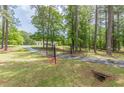 Scenic front yard showcasing a gated driveway entrance that enhances the property's security and aesthetic at 218 Ward Rd, Ellenwood, GA 30294