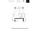 Floor plan of a one bedroom residence featuring a living room, balcony, kitchen, and office at 270 17Th Nw St # 3606, Atlanta, GA 30363