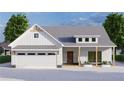 Charming farmhouse-style home with a white exterior, front-facing garage, and cozy front porch at 1687 Harmony Rd, Temple, GA 30179