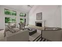 Bright living room featuring large windows with natural light, fireplace, and neutral décor at 110 Westchester Way, Alpharetta, GA 30005